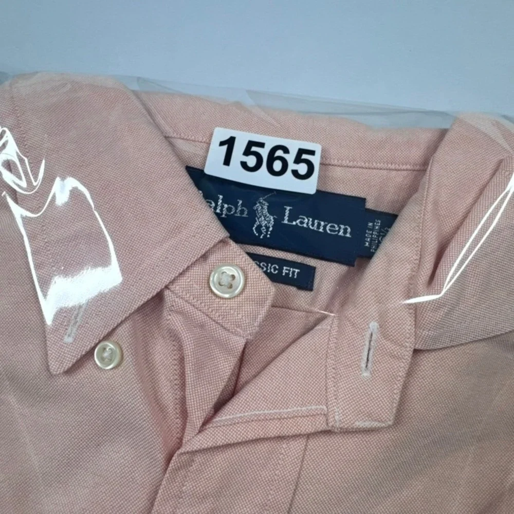 Polo Ralph Lauren Oxford Shirt Mens Large 16.5 Pink Classic Button Down‎ Flesh
